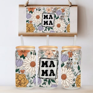 Retro Mama Printed Libby Glass - Dishwasher Safe