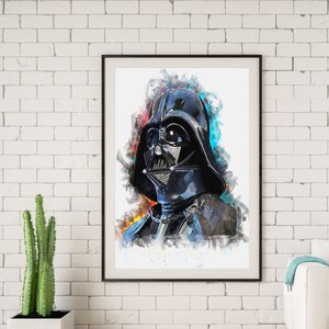 スターウォーズ ダースベイダー 絵画 ダース・ベイダー、水彩画、アートプリント、スターウォーズ