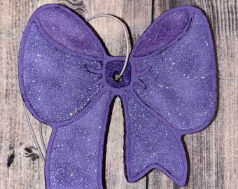 Bow, Glitter, Custom Car Freshie, Air Freshener, Aromatherapy, Freshy Aroma Beads, Hanger, Scents, Gift, Accessories, Small Spaces