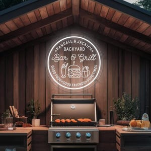 Insegna al neon a LED con incisione 3D tramite USB per bar e grill, decorazione da parete personalizzata per cucina, barbecue, bar, succhi, barbecue, festa, regalo per papà