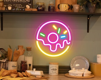 Sweet Donuts Neon Sign, Custom Food Bakery Dessert LED Neon Light Home Wall Kitchen Decor Coffee Bar Shop Restaurant Decoration Welcome Sign