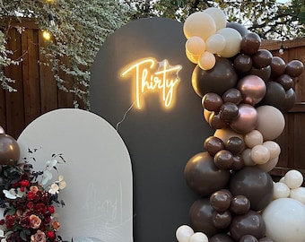 Thirty Neon Sign, Custom Talk Thirty To Me LED Neon Night Sign Home Wall Decor 30th Birthday Party Backdrop Decoration Personalized Gift