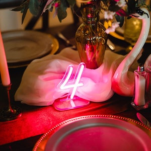 12cm luz de número de mesa de néon mini número usb/bateria led sinal de néon decoração festa de casamento mesa decoração número carta