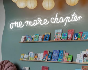 One More Chapter LED Neon Sign, Custom Home Library Neon Light Reading Room Bookshelf Wall Decor Gifts For Book Lover, Gift For Teachers