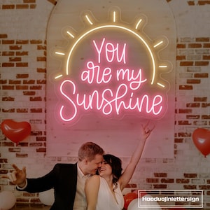 Insegna al neon You Are My Sunshine, luce al neon a LED personalizzata per matrimonio, decorazione da parete per la casa, sfondo per feste di San Valentino, regalo di San Valentino