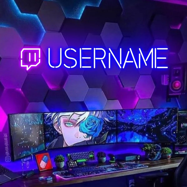 Aangepaste Twitch gebruikersnaam neon teken gamer tag gepersonaliseerd cadeau voor gamers youtube instagram neon nachtlampje muur decor gaming kamer slaapkamer