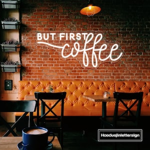 Ma prima insegna al neon a LED per caffè, decorazione da parete per la casa, negozio di caffè personalizzato, decorazione con luce al neon per caffè, cartello di benvenuto per attività commerciali, regalo