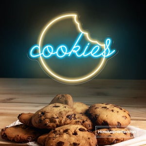 Insegna al neon per biscotti, panetteria personalizzata, insegna luminosa a LED per bar, caffetteria, negozio, cucina, decorazione murale, regalo personalizzato, cartello di benvenuto