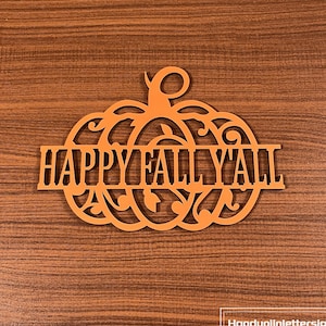 Placa de madeira de abóbora &quot;Feliz Outono a Todos&quot;, decoração personalizada para casa, placa de madeira de fazenda, decoração de outono para casa, presente de outono