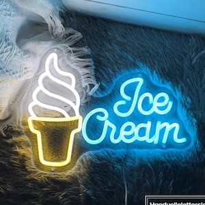 Eis Benutzerdefinierte Sorbet LED Neon Zeichen Licht Haus Wand Dekor Kaffee Bar Shop Restaurant Dekoration personalisierte Geschenk Business Willkommensschild