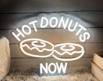 Hot Donuts Now Neon Sign, Custom Bakery Dessert Sweet Donuts LED Neon Light Home Wall Kitchen Decor Coffee Bar Shop Restaurant Decoration