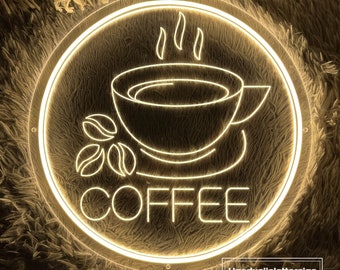 USB 3D Engraved Coffee Cup LED Neon Sign Custom Coffee Shop Cafe Restaurant Kitchen Decoration Night Light Decor Welcome Sign Personalized