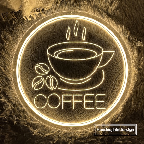 USB 3D Engraved Coffee Cup LED Neon Sign Custom Coffee Shop Cafe Restaurant Kitchen Decoration Night Light Decor Welcome Sign Personalized