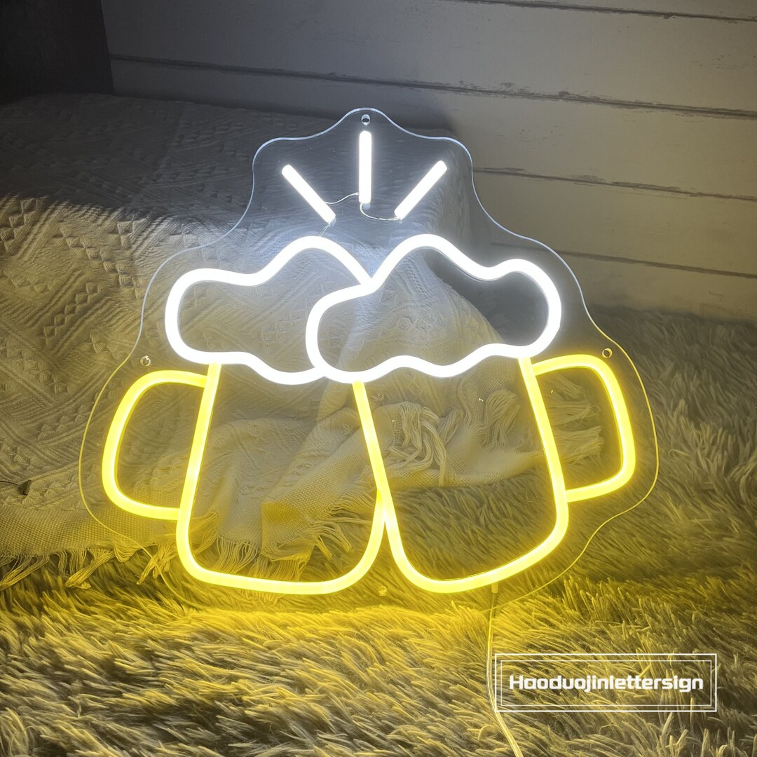 Beer Mug, Custom Beer Bar LED Neon Sign Night Light Home Wall Decor ...