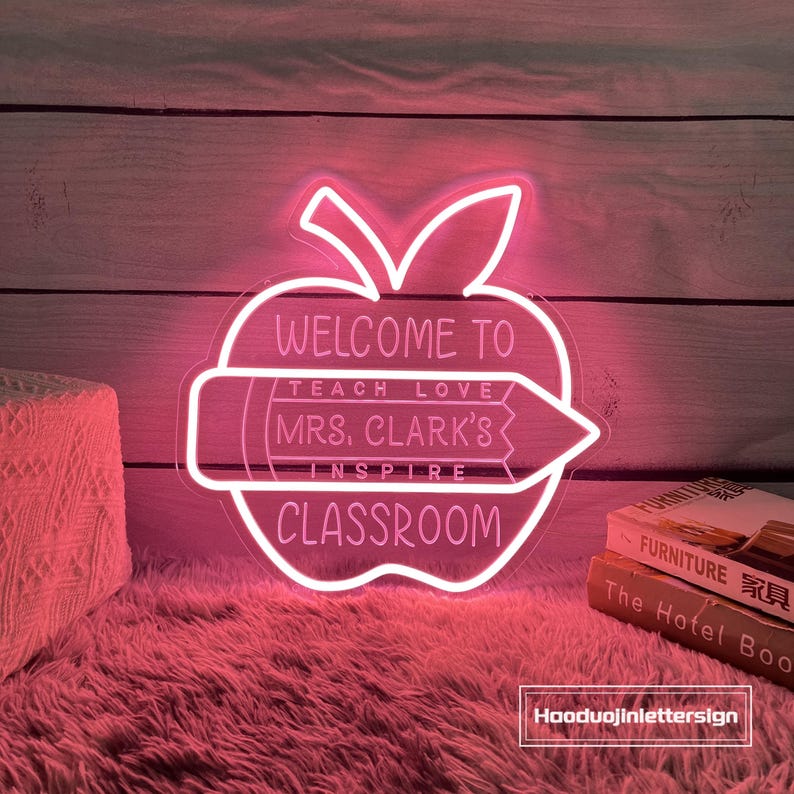 Custom Teacher Name Neon Sign, Personalized Teacher Name LED Neon Light ...