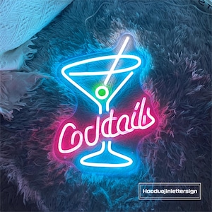 Insegna al neon per bicchieri da cocktail, luce al neon a LED per bar personalizzata, decorazione da parete per la casa, tazza da vino, bar Tiki, caverna dell'uomo, club, pub, decorazione per birra, regalo personalizzato