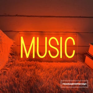 MUSIC Neon Sign, Custom Music Studio LED Neon Light Sign Personalized Music Bar Nightclub Home Wall Decor Bedroom Decoration Birthday Gift