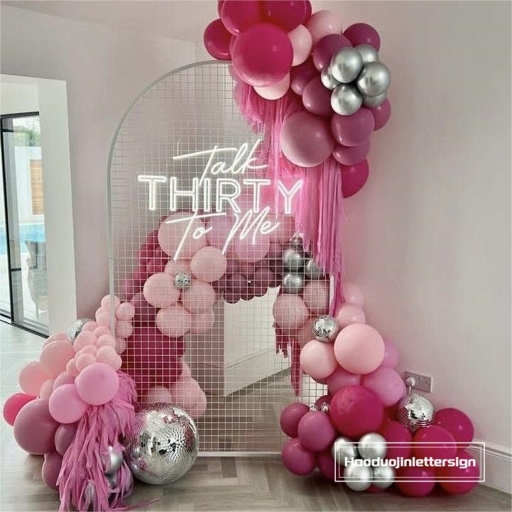 Talk Thirty To Me Neon Sign 30th Birthday Decorations talk 30 to me Custom LED Neon Sign Light Up Sign Home Wall Decor Party Gifts For Her