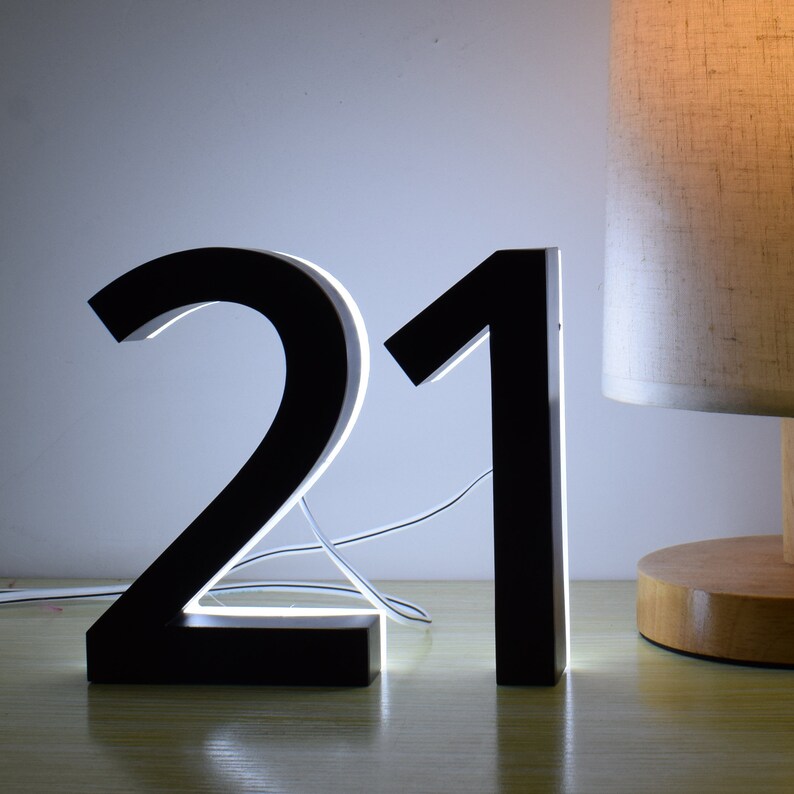 3D LED House Number Custom Door Plate Stainless Steel Letter Sign Address Home