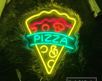 Insegna al neon per pizza, grandi luci al neon per pizza calda, decorazione murale personalizzata per pizzeria, insegna luminosa a LED, insegna luminosa per fast food - Italia