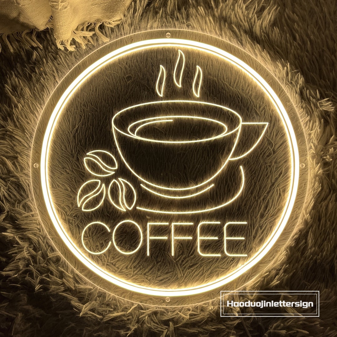 USB 3D Engraved Coffee Cup LED Neon Sign Custom Coffee Shop Cafe ...