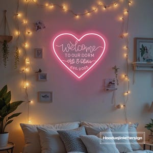 USB 3D Engraved Welcome To Our Dorm Roomies Neon Sign, Custom Roommates Neon Light, College Dorm Wall Decor, Personalized Gifts For Roommate
