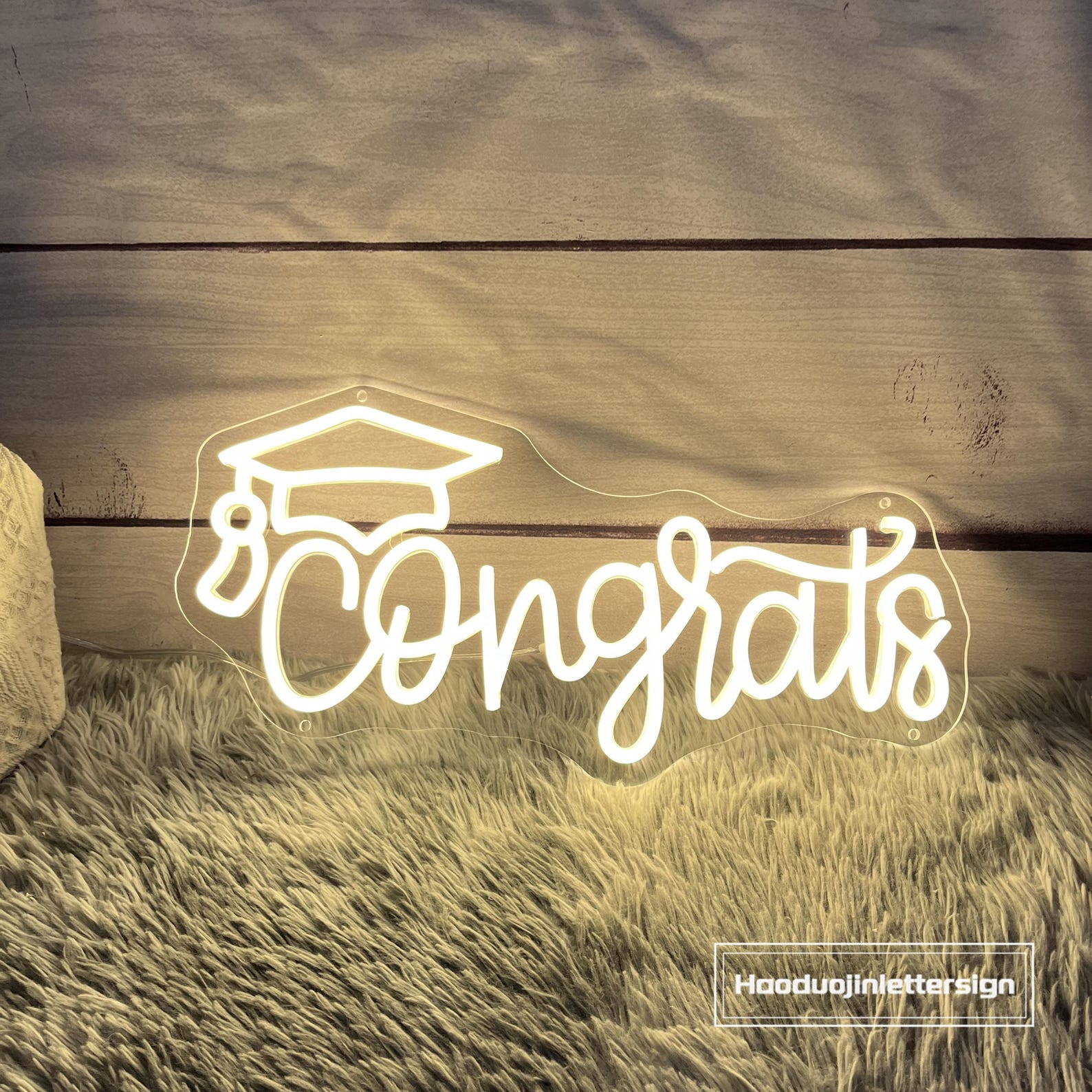 Congrats Graduation Cap Neon Sign, Custom Congrats Grad LED Neon Light ...