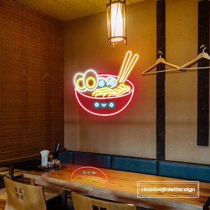 Insegna al neon a LED per ciotola di ramen, luce al neon personalizzata per ristorante di noodles giapponesi, decorazione da parete per cucina, decorazione per bar di cibo giapponese, cartello di benvenuto