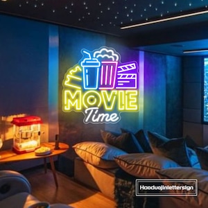 Insegna al neon a LED per popcorn e bevande, insegna al neon personalizzata per cinema, bar, cibo, luce al neon per la casa, sala cinema, decorazione da parete, snack bar, regalo