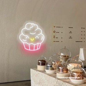 Insegna al neon per cupcake, muffin personalizzato, pasticceria, dessert, torta, luce al neon a LED, decorazione per pareti di casa, cucina, bar, caffetteria, negozio, ristorante, insegna aperta