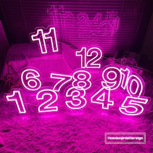 Decorazioni per la tavola di nozze 9,5" Numero di altezza USB Neon Led Insegne luminose Decorazione di compleanno Decorazioni per scrivania di nozze Numero Lettera Segno Numeri di tavolo al neon