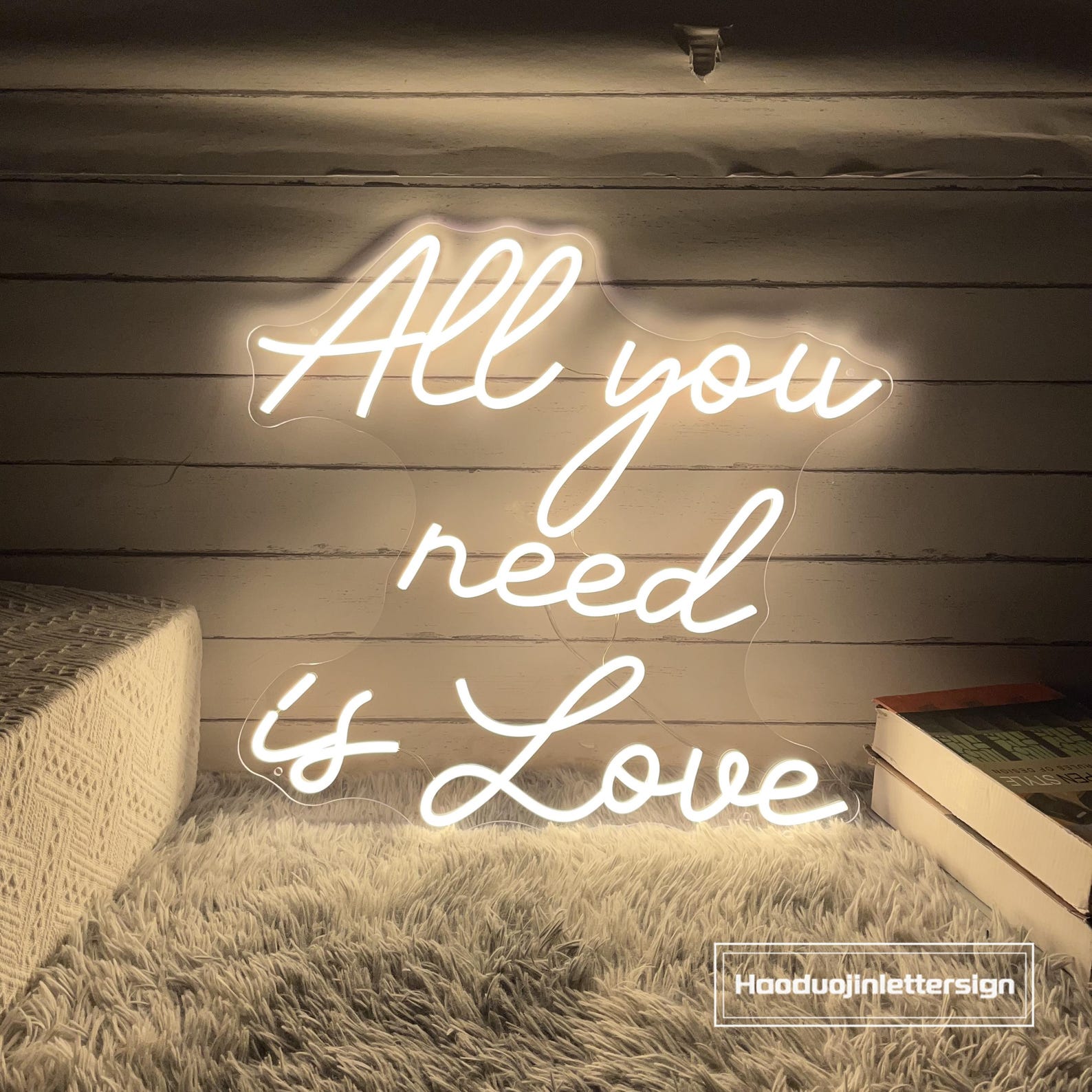 All You Need is Love Neon Sign, Custom Wedding LED Neon Sign Home Wall ...