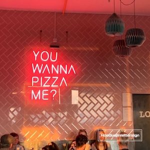 Vuoi Pizza Me? Insegna al neon, Pizza Fast Food personalizzata Luce al neon a LED Decorazione da parete per la casa Insegna per ristorante per feste di pizza Regalo per gli amanti della pizza