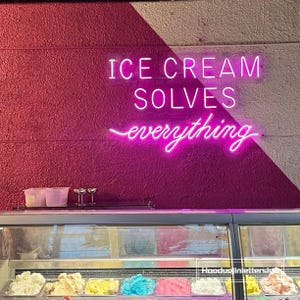 Eis löst alles Leuchtreklame, benutzerdefinierte Eis LED Neon Light Up Sign Restaurant Wanddekor Eis Bar Cafe Coffee Shop Schild