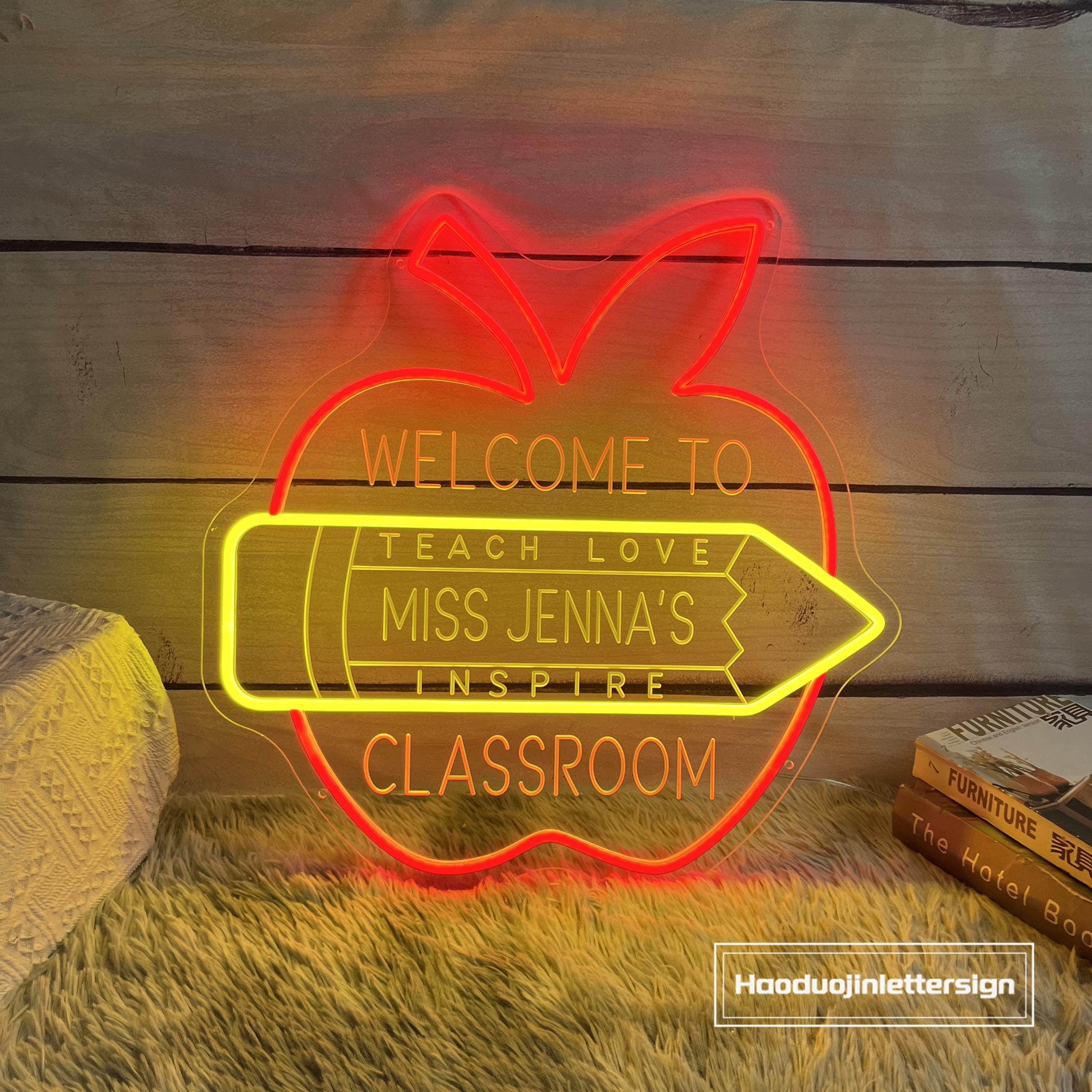 Custom Teacher Name Neon Sign, Personalized Teacher Name LED Neon Light ...