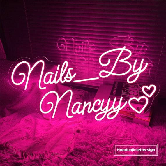  Custom Name Nails Salon Neon Signs for Nail Salon