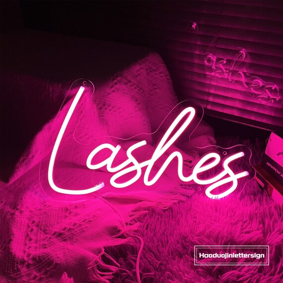  Lash Studio Neon Sign Lashes Room Decor Pink LED Neon