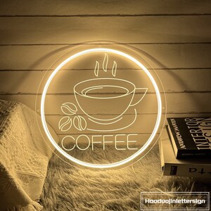 USB 3D Engraved Coffee Cup LED Neon Sign Custom Coffee Shop Cafe ...