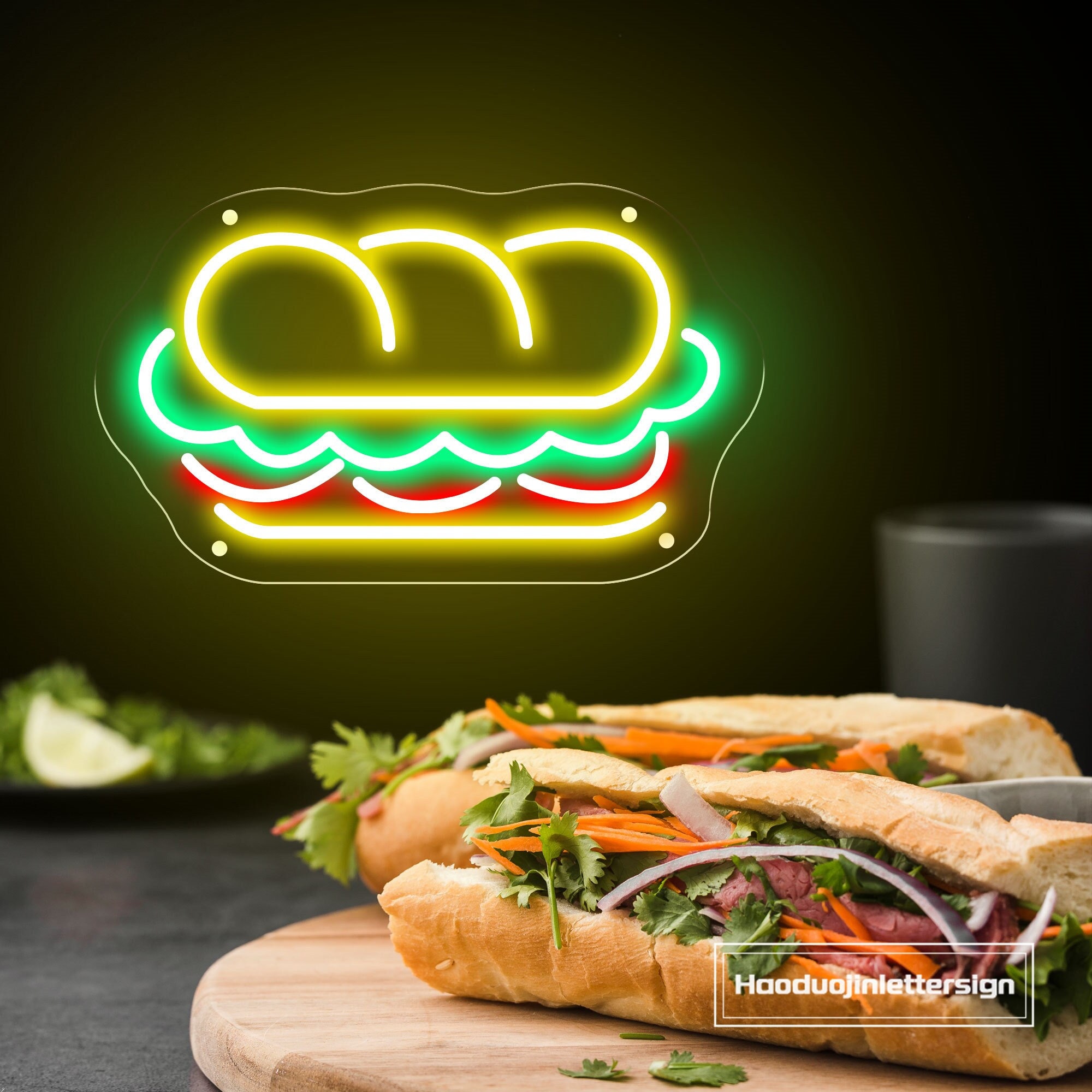 【19AW】 NEON SIGN Sandwich Brouson Hoyoelec Sandwich Neon Sign for Wall Décor Dimmable LED Neon Light