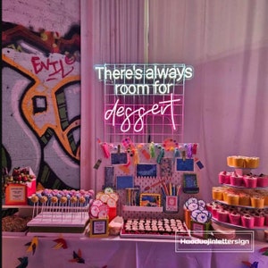 C'è sempre spazio per il dessert Insegna al neon personalizzata Panetteria Pasticceria Casa Luce al neon a LED Caffetteria Caffetteria Casa Cucina Decorazione da parete Regalo