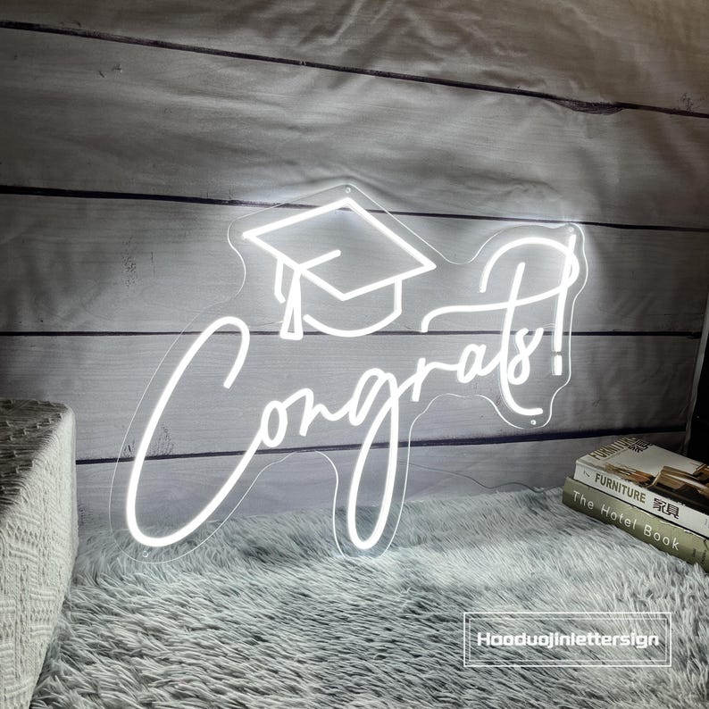Congrats! Cap LED Neon Sign, Custom Congrats Grad Neon Light, Prom ...
