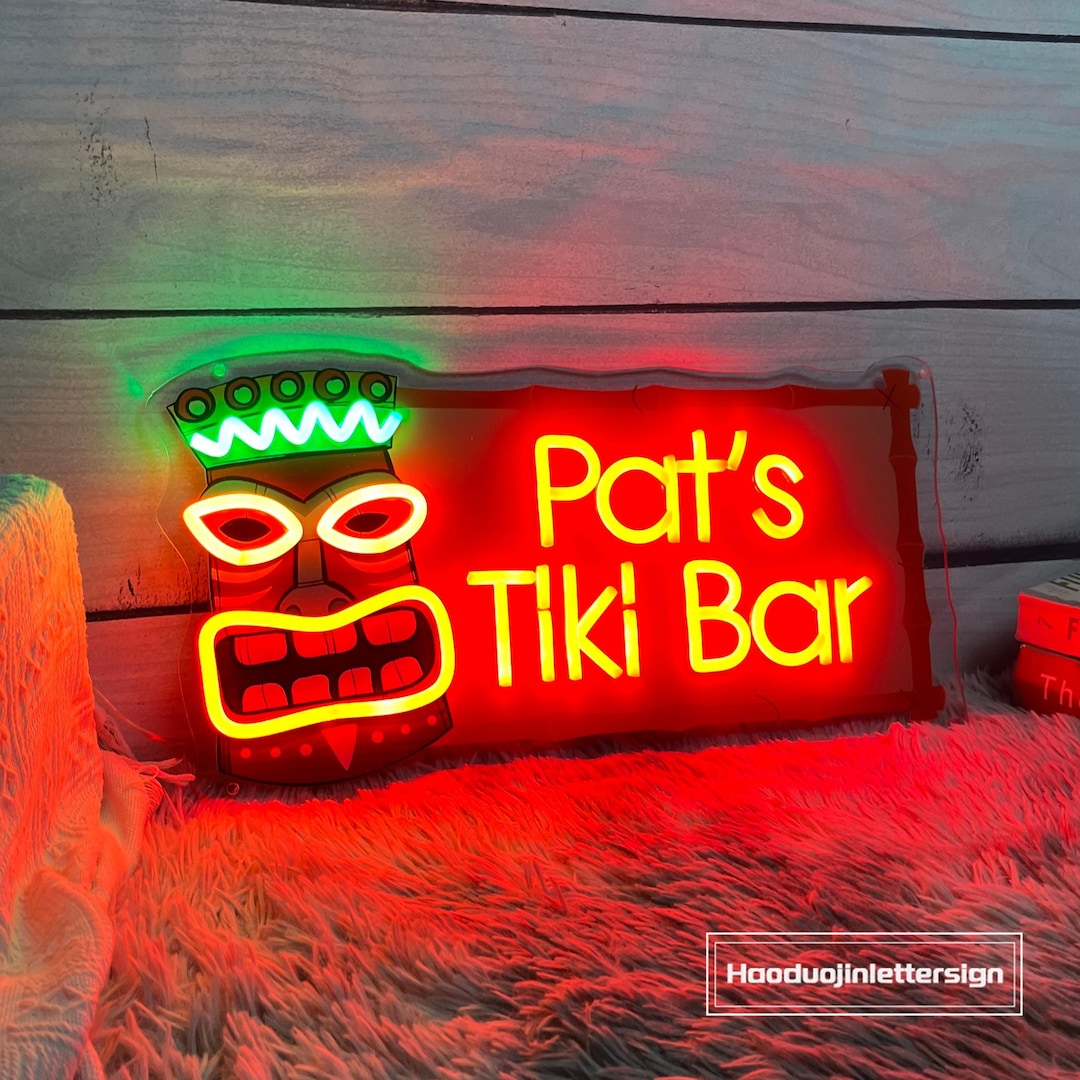 Tiki Bar Neon Sign LED Wall Light | Tropical Cocktail Neon Wall - View #10