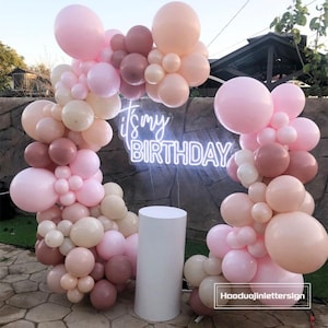 È il mio compleanno Insegna al neon, festa di compleanno personalizzata Luce al neon a LED Insegna di buon compleanno Decorazione da parete per cortile Decorazione per sfondo per festa di baby shower