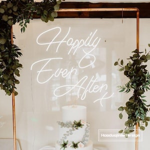Insegna al neon Happily Ever After X, luce al neon a LED per matrimonio personalizzata, decorazione da parete per la casa, sfondo per festa di fidanzamento, regalo personalizzato