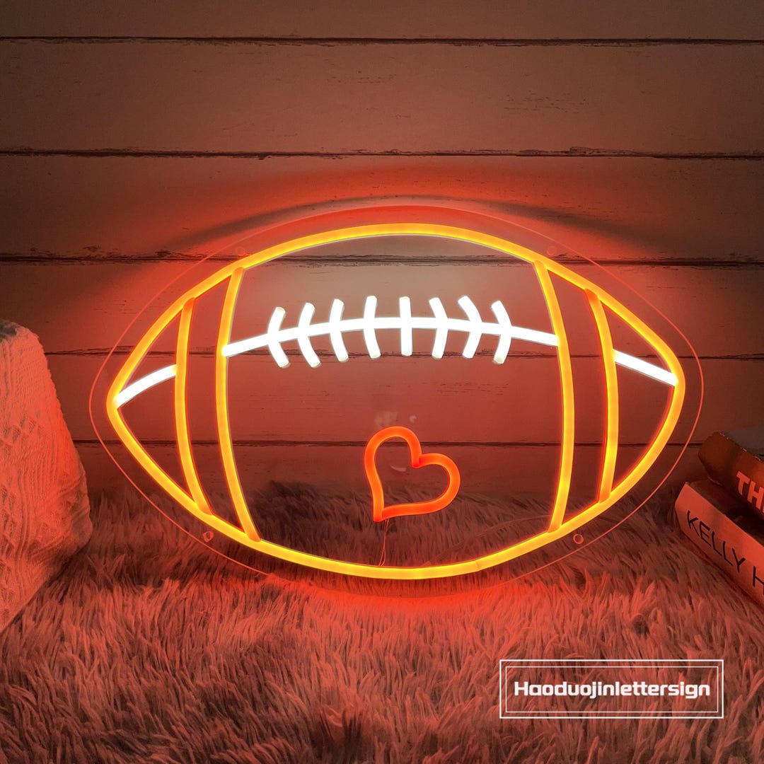 Rugby Neon Sign, Custom Football Boy's Bedroom LED Neon Light Home ...