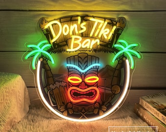 Custom Tiki Bar Neon Sign,Custom Home Bar Palm Tree LED Neon Light, Beach Bar Wall Decor, Backyard Man Cave Sign,Personalized Gift for Men