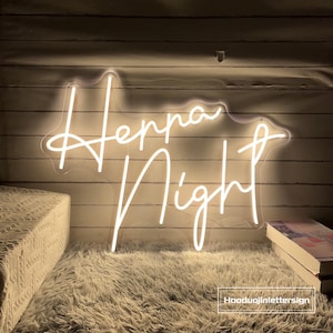 Insegna al neon per la notte dell'henné, insegna personalizzata per matrimonio, festa nuziale, insegna luminosa al neon per addio al nubilato, decorazione al neon per festa di fidanzamento, regalo