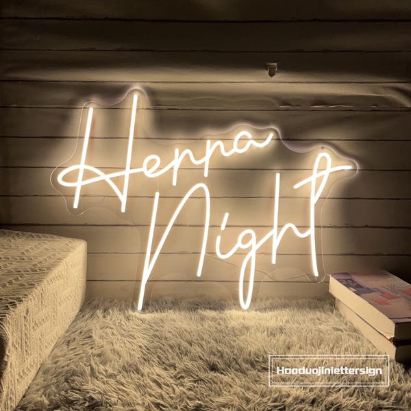 Henna Night Neon Sign: Custom Wedding & Party Decor