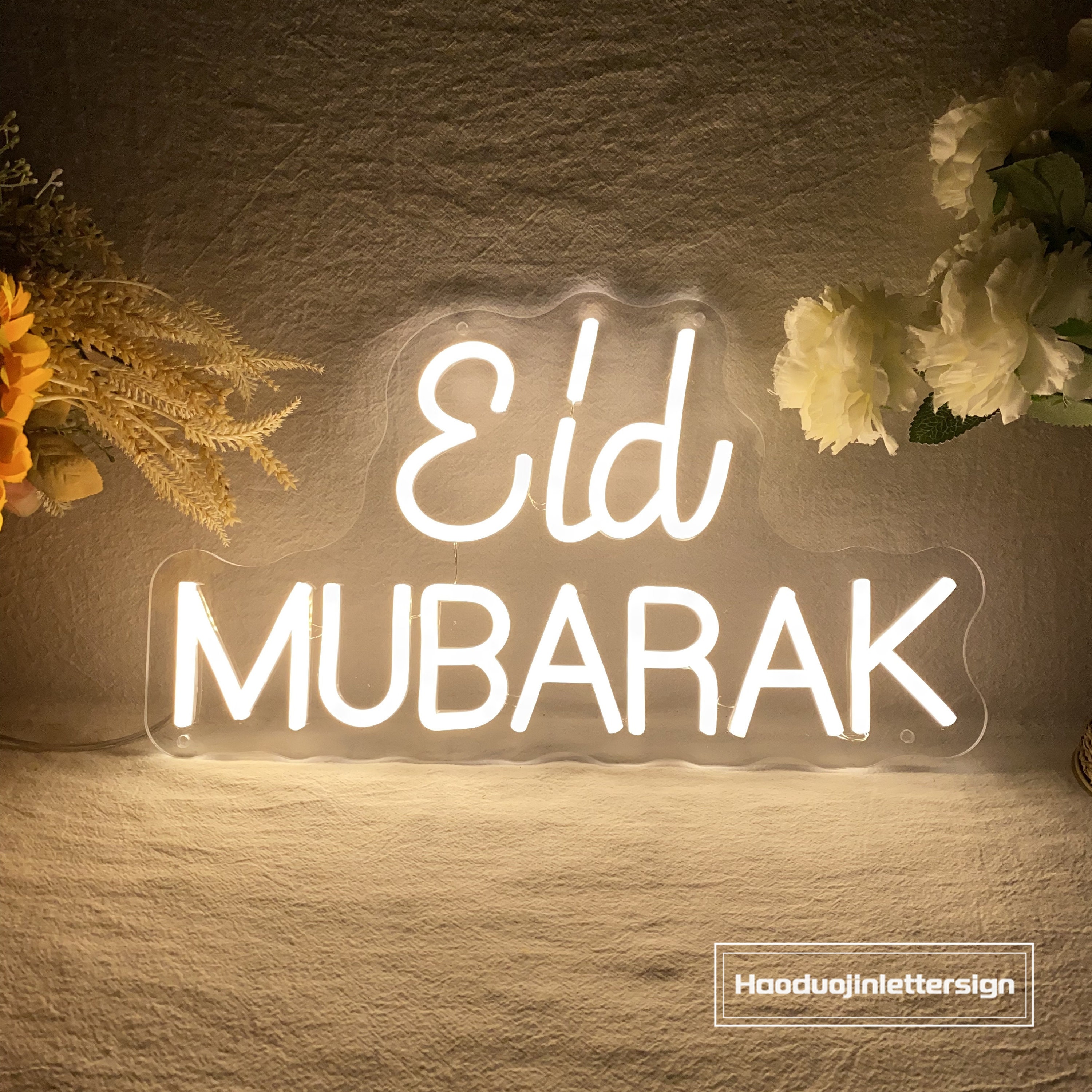 Eid Mubarak Neon Sign, Custom Ramadan Banner Kareem LED Light, Crescent ...