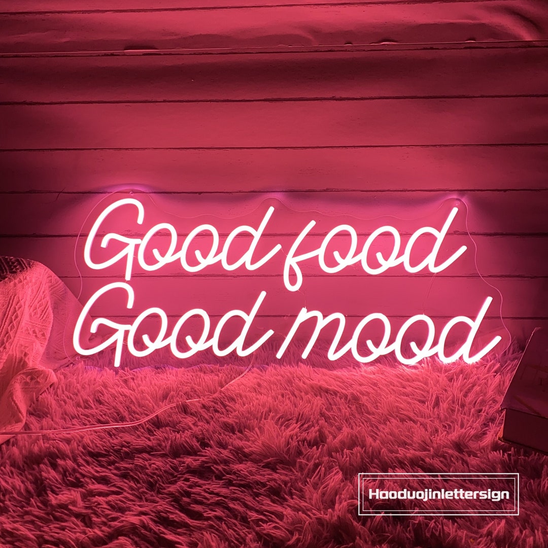 Gutes Essen gute Laune Leuchtreklame, benutzerdefiniertes